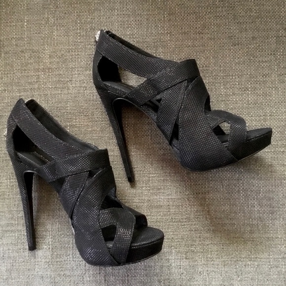 New Just Cavalli 5” black cage sandals 39 8.5 - Picture 3 of 11